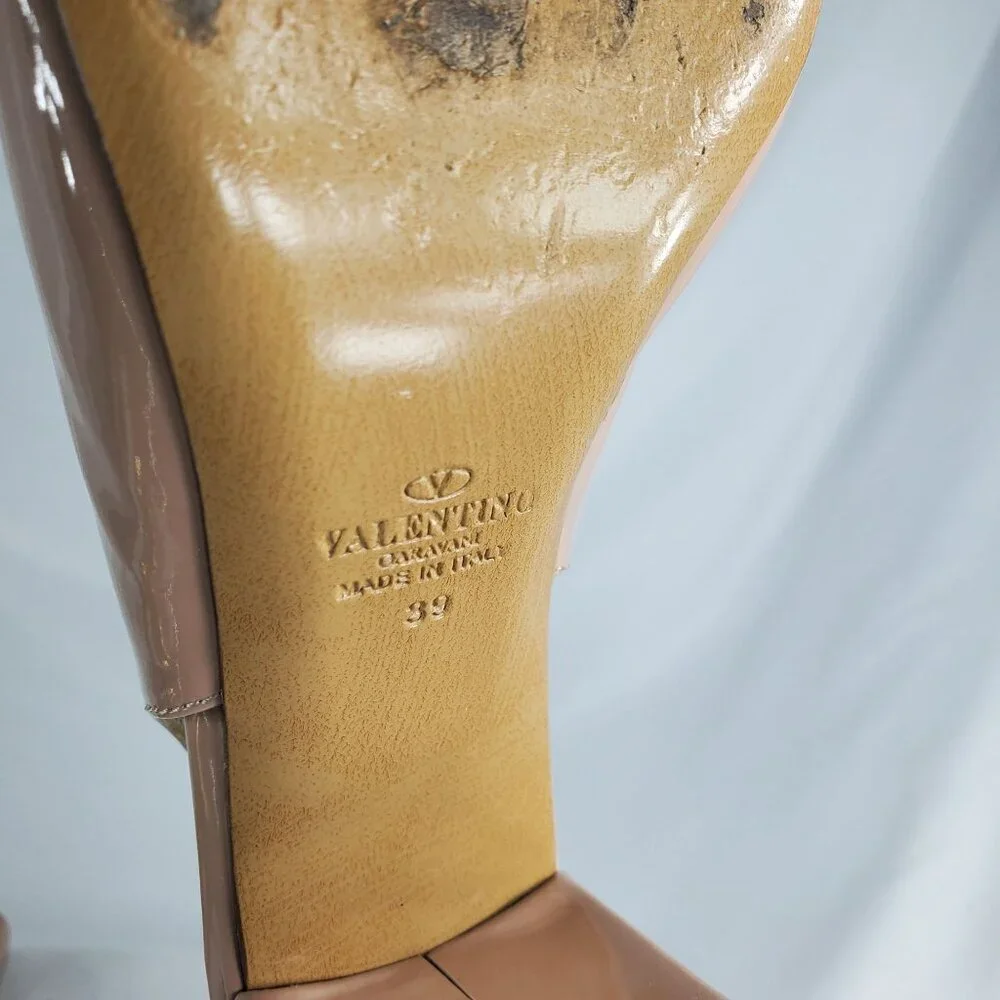 Valentino Garavani Women's Pink One Stud Patent Leather Pumps Size 8.5 - Picture 12 of 16